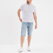 Bermuda regular en jean denim triple stone homme