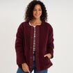 Veste polaire r&eacute;versible et matelass&eacute;e violet fonc&eacute; femme