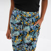 Pantalon cigarette fluide &agrave; ceinture noir femme
