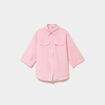 Chemise manches 3/4 poches poitrine rose clair femme