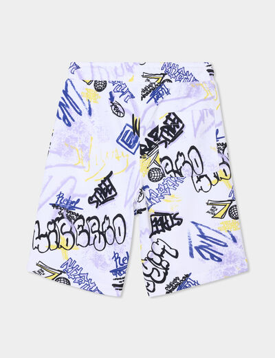 Short de jogging regular blanc garçon
