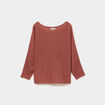 Pull droit col rond manches longues vieux rose femme