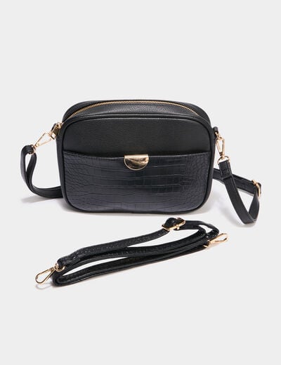 Sac avec 2 bandouli&egrave;res noir femme