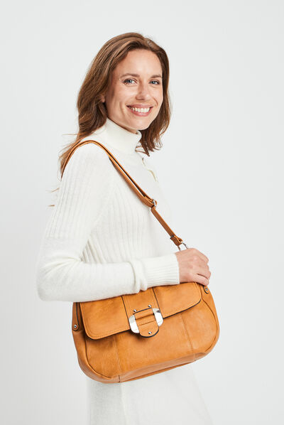 Sac besace avec boucle jaune femme