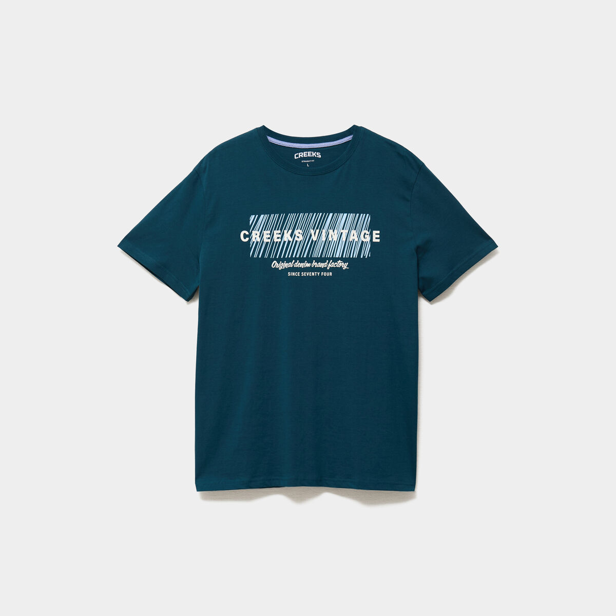 T-shirt manches courtes coton bleu canard homme