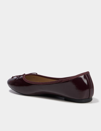 Ballerines vernies avec noeud bordeaux femme