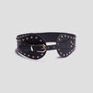 Ceinture élastiquée avec clous noir femme