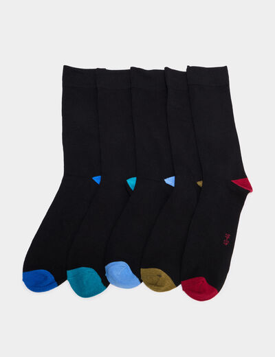 Lot 5 paires chaussettes mi-hautes noir homme