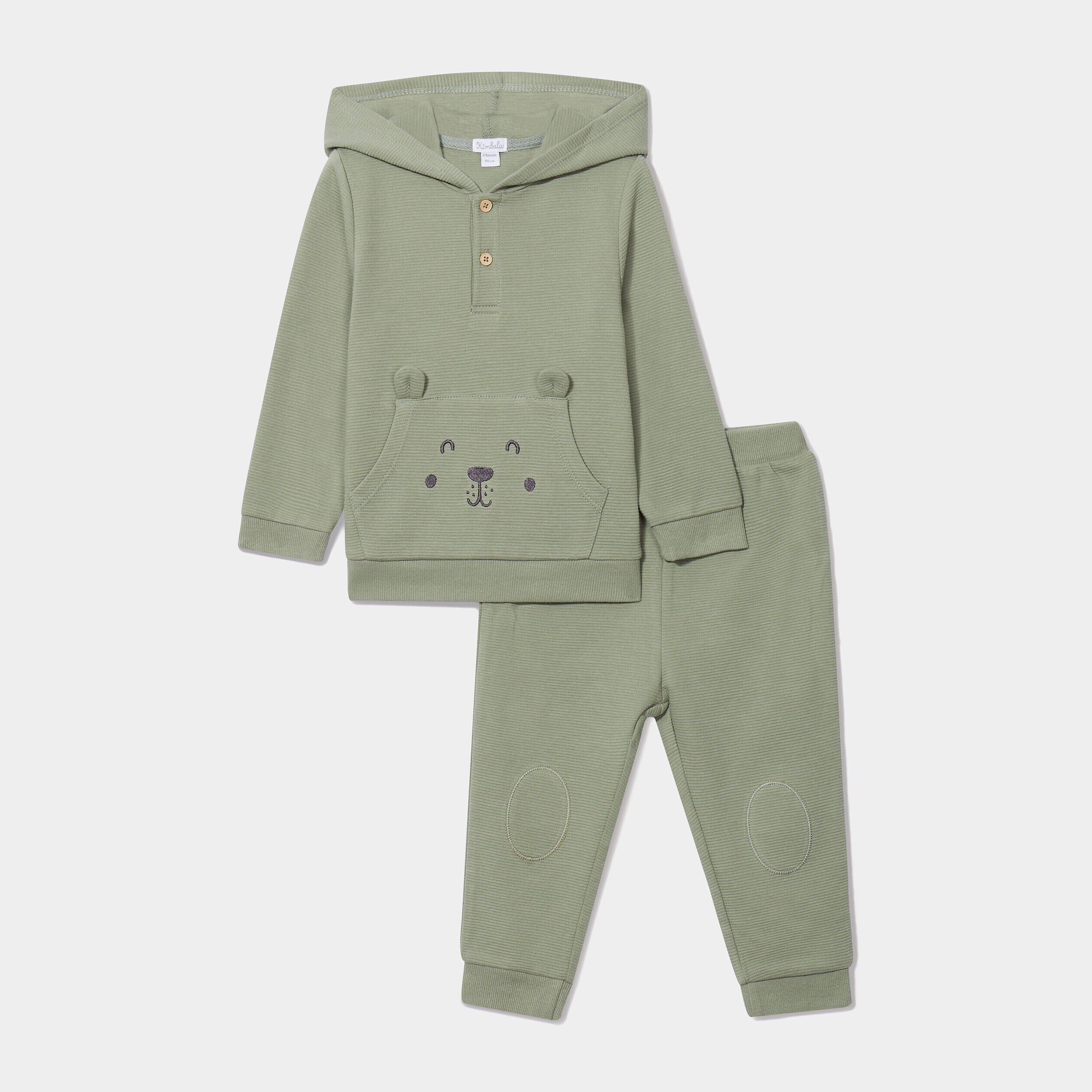 Ensemble de jogging 2 pièces coton vert kaki bébé garçon LH
