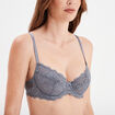 Soutien-gorge emboîtant dentelle bleu gris femme