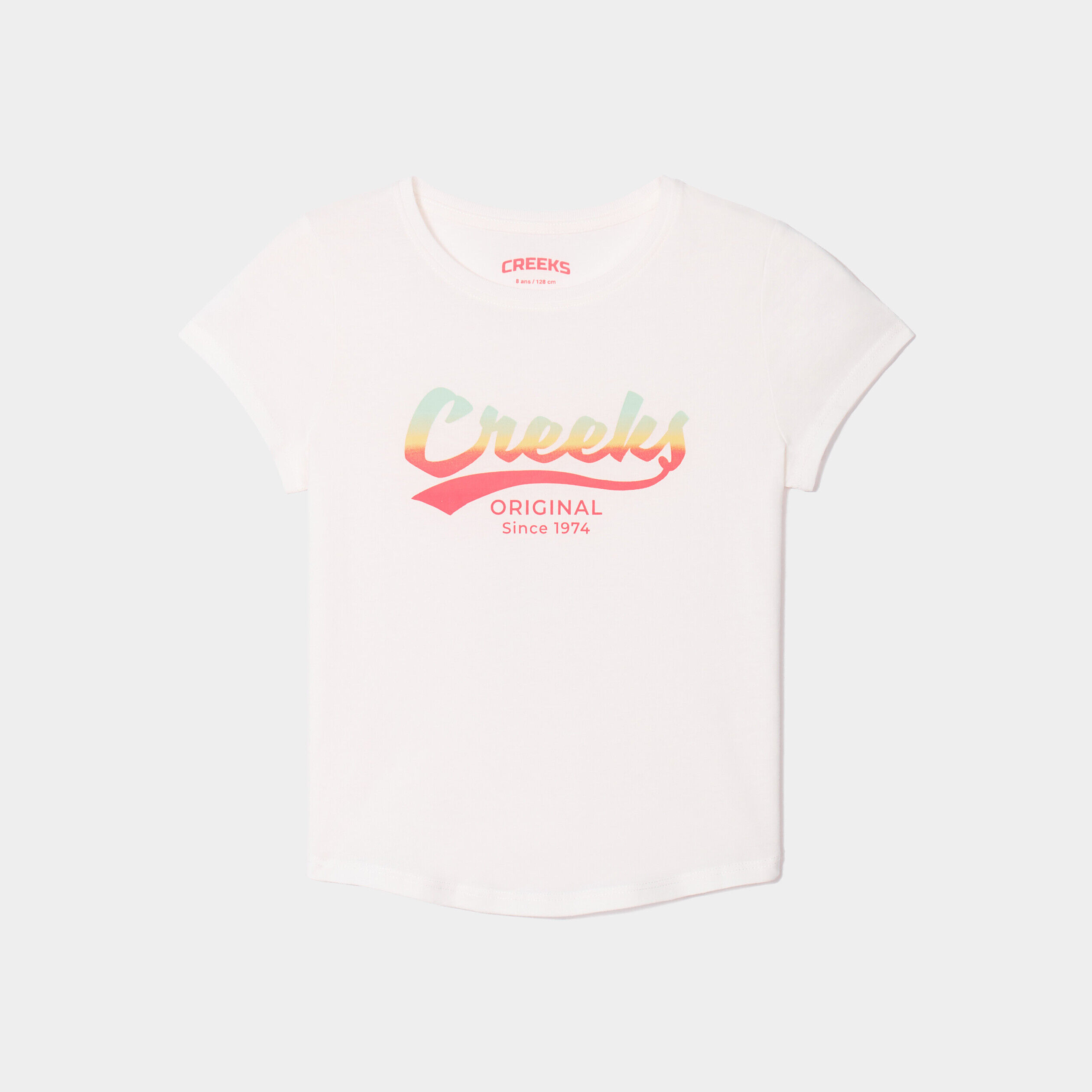 T-shirt à manches courtes Creeks ivoire fille CREEKS