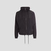 Blouson droit à capuche noir femme