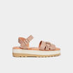 Sandales plateformes en cuir Kickers sable femme