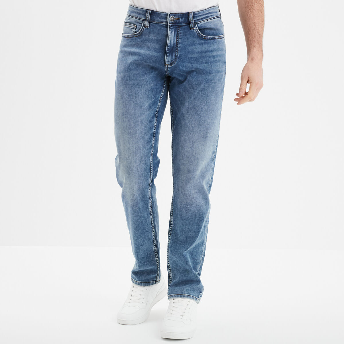 Jean stretch coupe regular denim double stone homme
