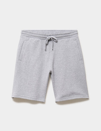 Short jogging molleton droit gris clair homme