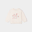 Sweat détails pailletés col rond blanc bébé fille