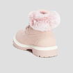 Bottines &agrave; scratchs fausse fourrure rose b&eacute;b&eacute; fille