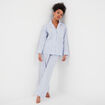Ensemble pyjama pantalon chemise coton ecru femme