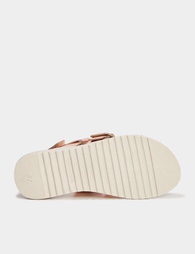 Sandales en cuir Kickers Alana rose fille