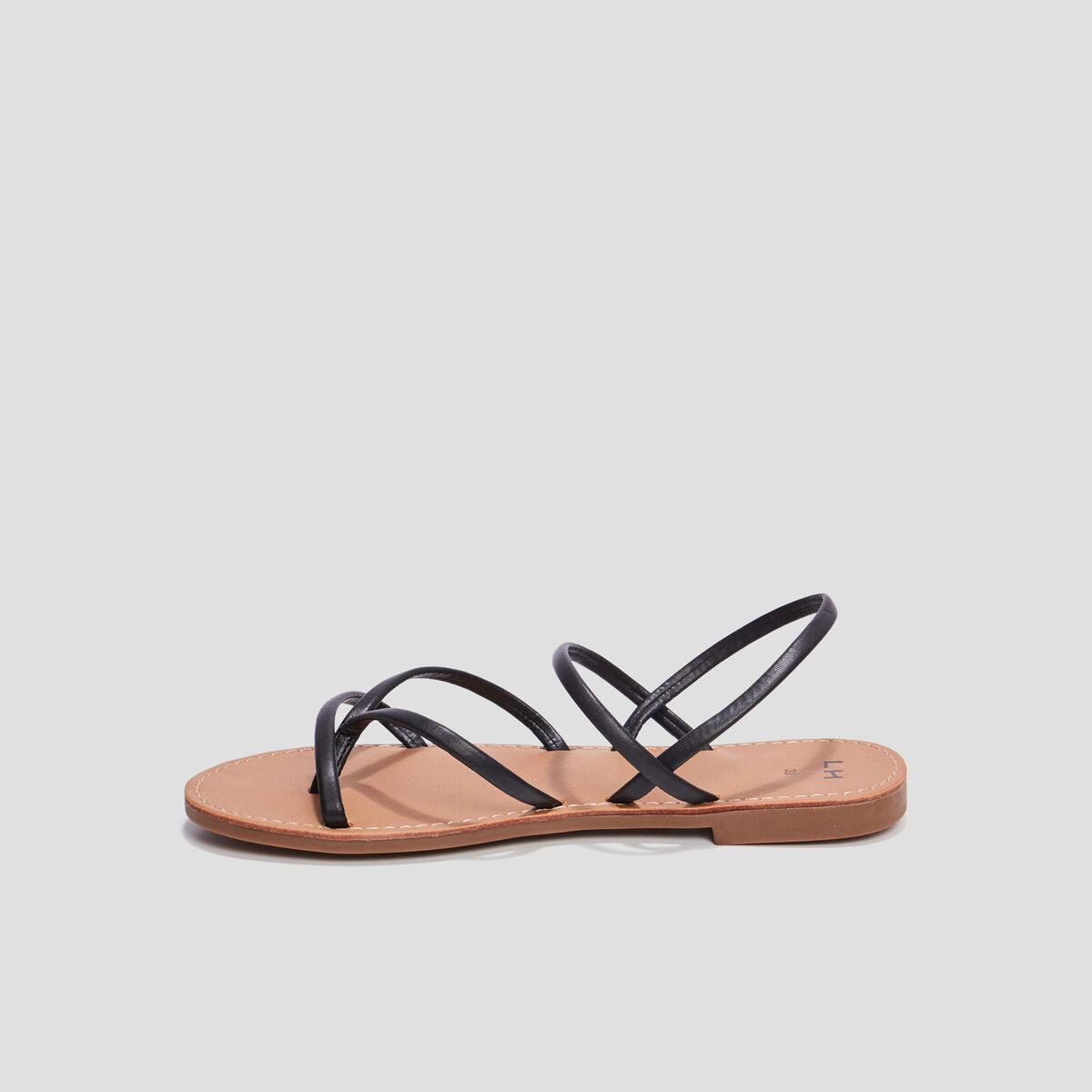 Sandales plates noir femme