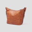 Sac seau avec perforations marron cognac femme