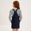 Ensemble robe salopette et t-shirt bleu fille