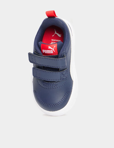 Tennis basses à scratchs Puma bleu bébé garçon