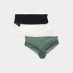 Lot 3 shortys en coton avec dentelle vert femme