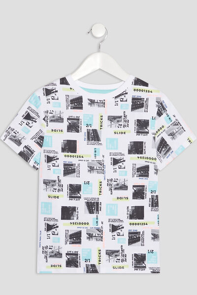 T-shirt manches courtes blanc garçon