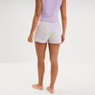 Bas de pyjama short coton ecru femme