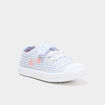Tennis basses toile semelle souple bleu ciel b&eacute;b&eacute; fille