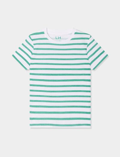 T-shirt manches courtes coton vert garçon