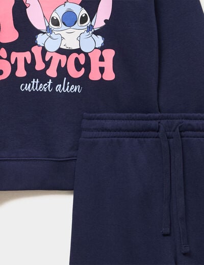 Ensemble de jogging 2 pi&egrave;ces Stitch bleu marine fille
