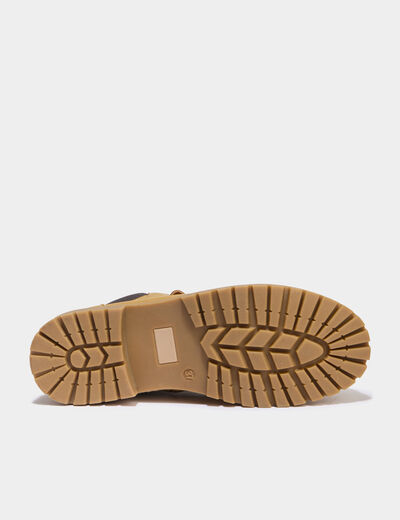 Boots fourr&eacute;es zipp&eacute;es &agrave; lacets camel gar&ccedil;on