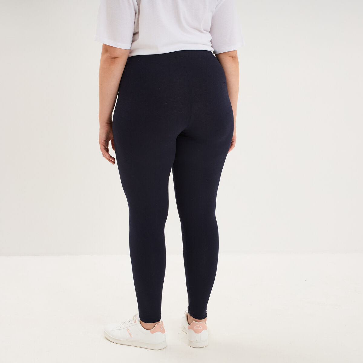 Legging avec taille &eacute;lastiqu&eacute;e bleu marine femme grande taille