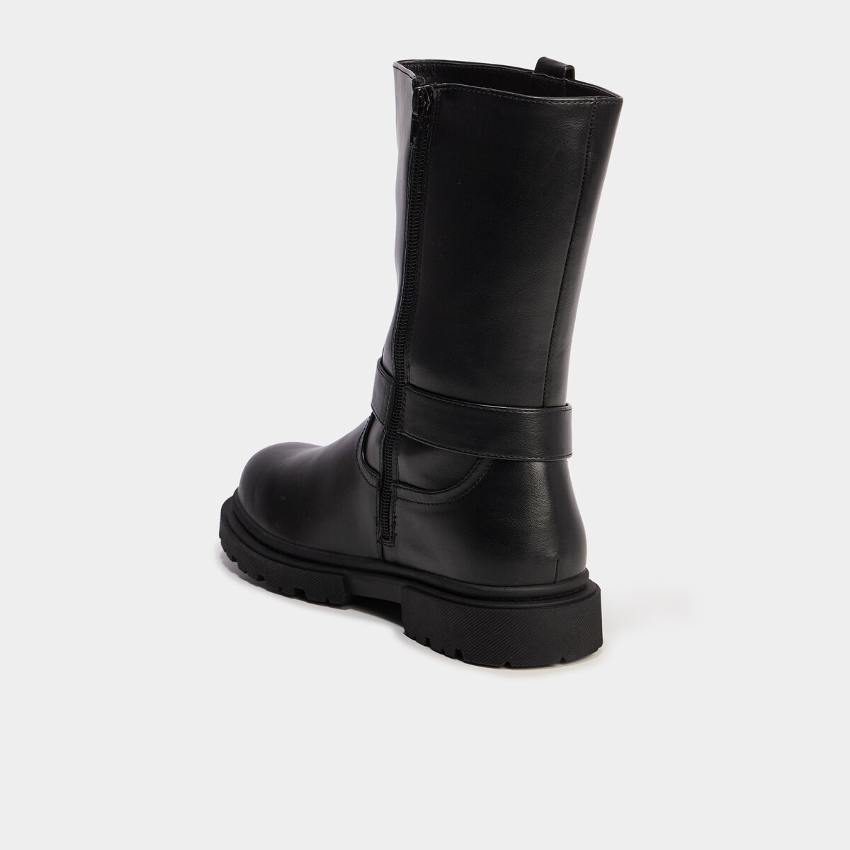 Bottes esprit biker avec boucles noir fille