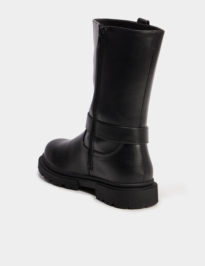 Bottes esprit biker avec boucles noir fille