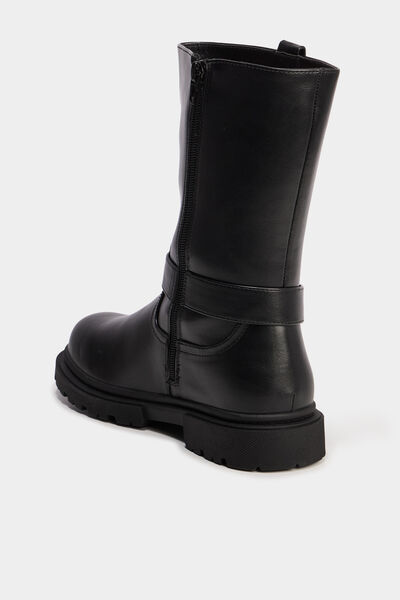 Bottes esprit biker avec boucles noir fille