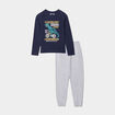 Ensemble pyjama pantalon resserré dino bleu marine garçon