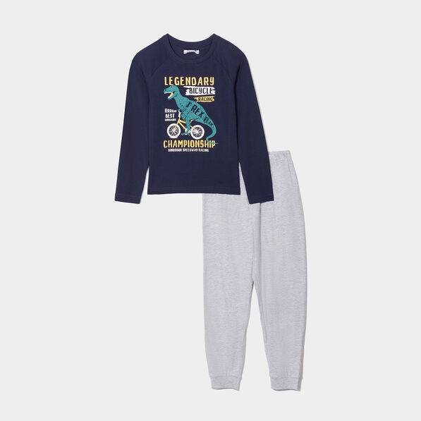 ensemble pyjama pantalon resserre dino bleu marine garcon Ensemble pyjama pantalon resserré dino bleu marine garçon