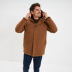 Parka mi-longue &agrave; capuche marron homme