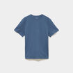 T-shirt textur&eacute; droit col rond coton bleu gris homme