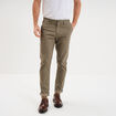 Pantalon chino slim stretch vert olive homme