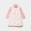 Ensemble 2 pi&egrave;ces t-shirt et robe creme b&eacute;b&eacute; fille