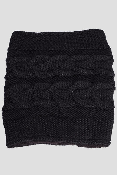 Snood avec torsades noir femme
