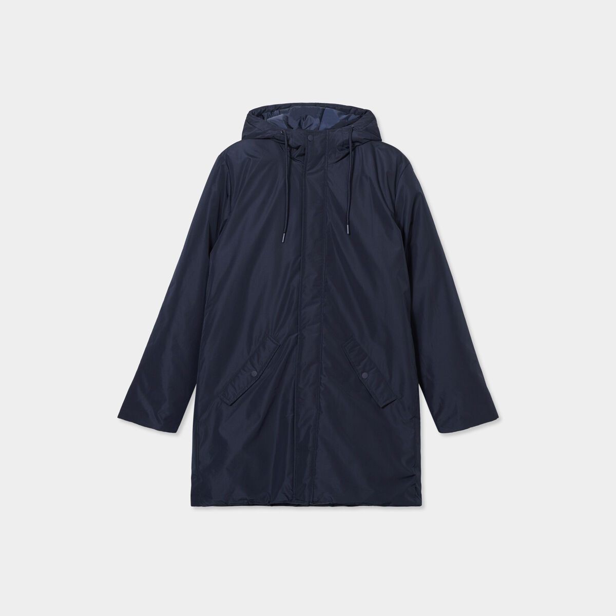 Parka déperlante doublée à capuche bleu foncé homme