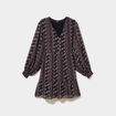 Robe fluide manches longues noir femme