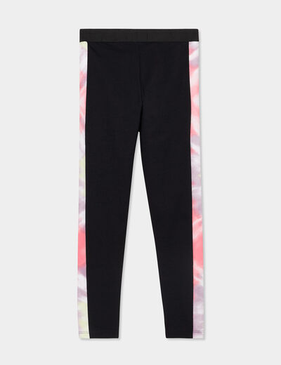 Legging bandes côtés coton noir fille