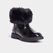 Bottines avec fausse fourrure noir fille