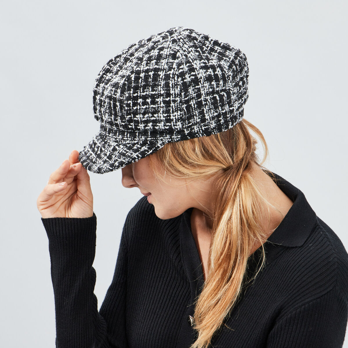 Casquette gavroche noir femme